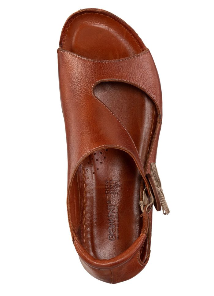 Gemini Sandale aus teils schattiertem Rind-Nappaleder COGNAC