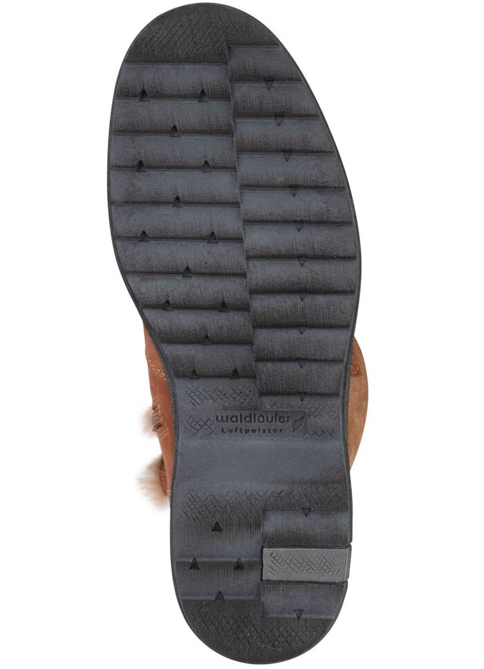 Waldl&auml;ufer Schn&uuml;r-Stiefelette mit kuscheligem Kragen aus Lammfell 