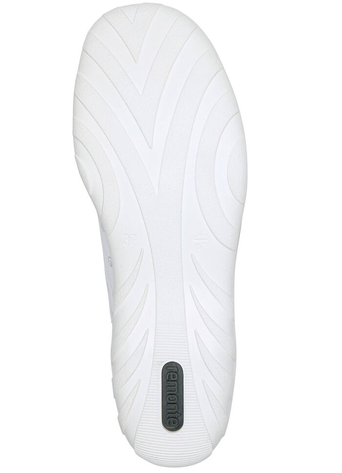 Remonte Schn&uuml;r-Bootie aus bedrucktem und metallisch schimmerndem Synthetikmaterial WEISS-PUDERROS&Eacute;