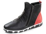 Gemini, trendige Damen-Boots, Weite G, mit herausnehmbarem Fussbett SCHWARZ-ROT
