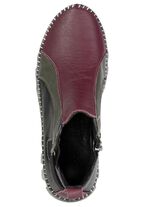 Gemini, trendige Damen-Boots, Weite G, mit herausnehmbarem Fussbett BORDEAUX-SCHWARZ-KHAKI