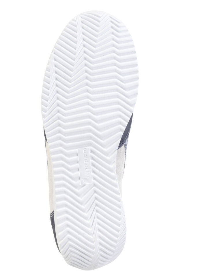 Waldläufer Sneaker aus edlem Leder-Materialmix JEANS-NATURWEISS