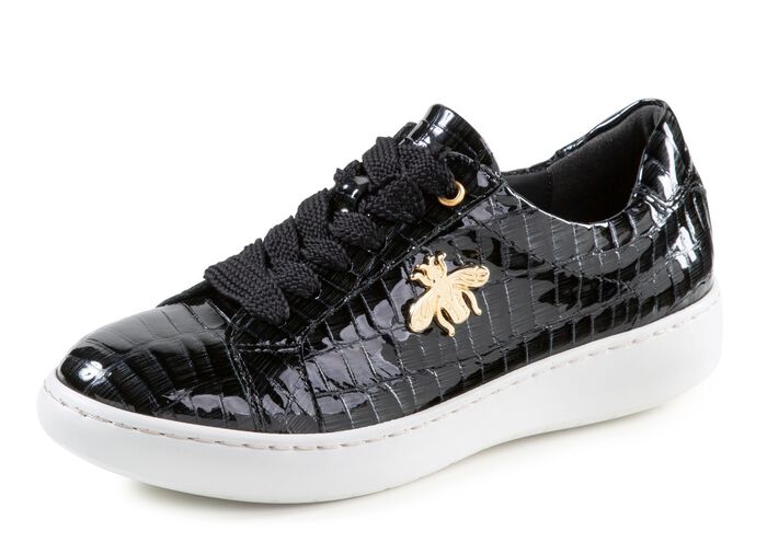 ELENA EDEN Sneaker aus Lackleder mit edlem Metallschmuck 