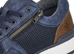Rieker, bequeme Herren-Sneaker, Weite H, mit herausnehmbarem Fussbett BLAU-BRAUN