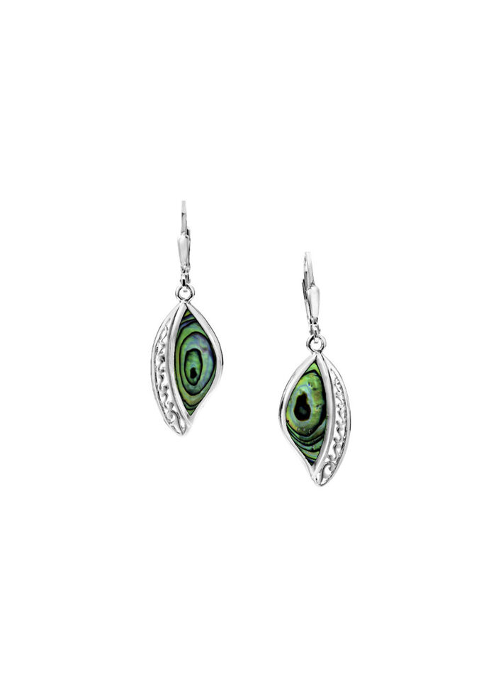 Elegane Ohrringe aus Silber mit echtem Abalone-Perlmutt 