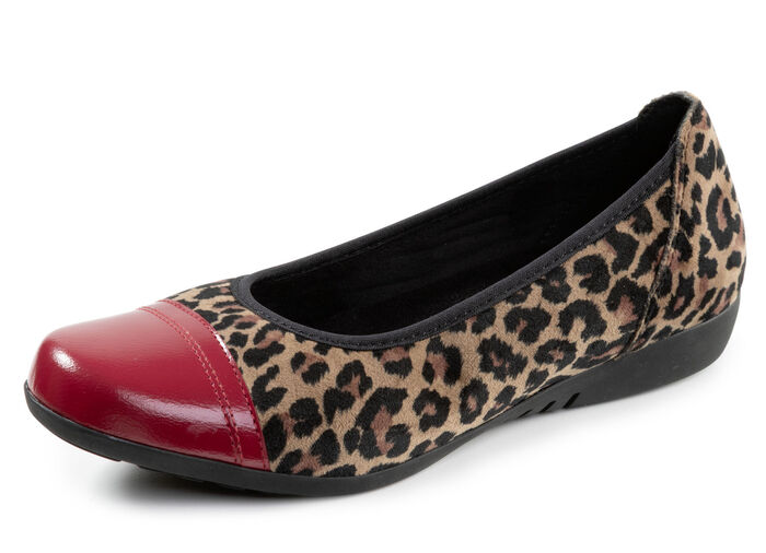 ELENA EDEN, trendige Damen-Ballerinas, Weite G, mit herausnehmbarem Fussbett CAMEL-ROT