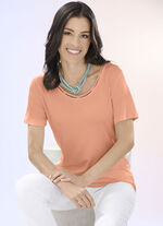 Shirt mit interessanter Verarbeitung in 2 Farben APRICOT