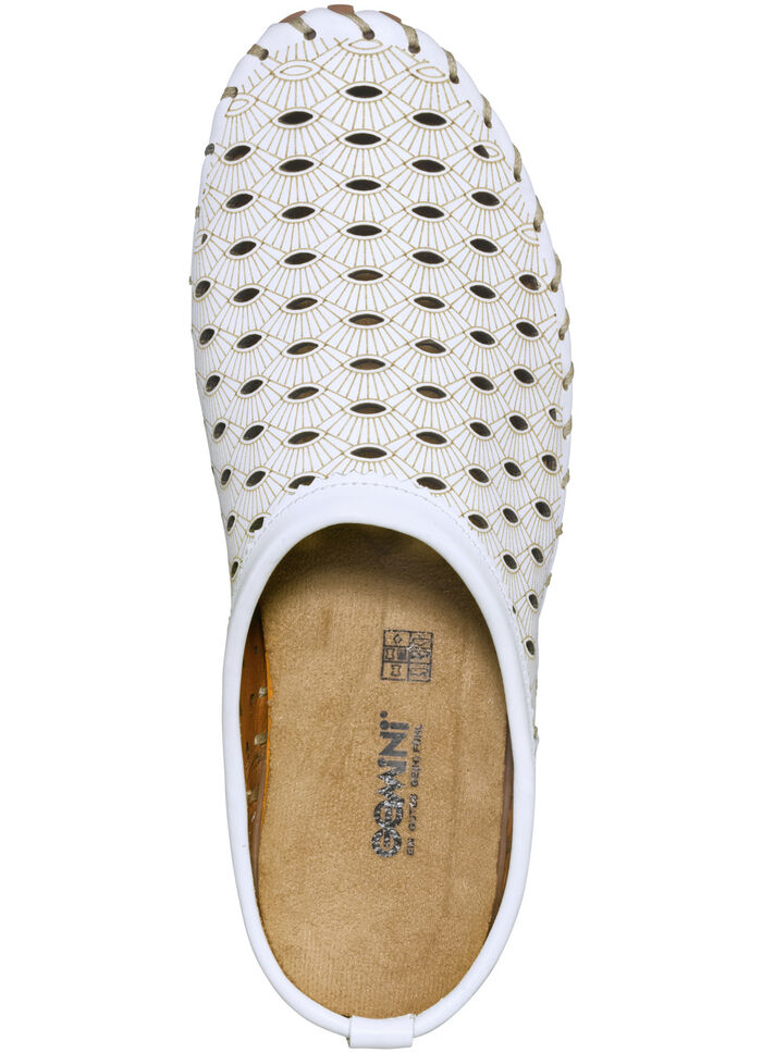 Gemini, sommerlicher Damen-Sabot, Weite G, mit herausnehmbarem Fussbett WEISS