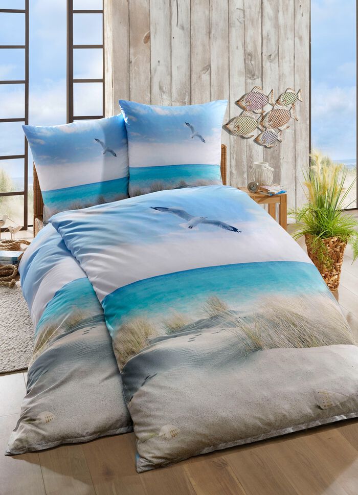 Maritime Bettw&auml;sche-Garnitur in Microfaser-Qualit&auml;t 