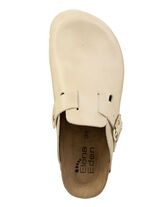 ELENA EDEN, klassische Damen-Clogs, Weite H, mit Klettspange BEIGE