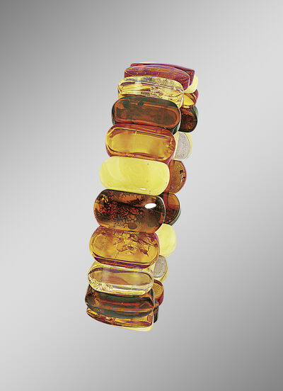 Armband, echte bunte Naturbernsteine 