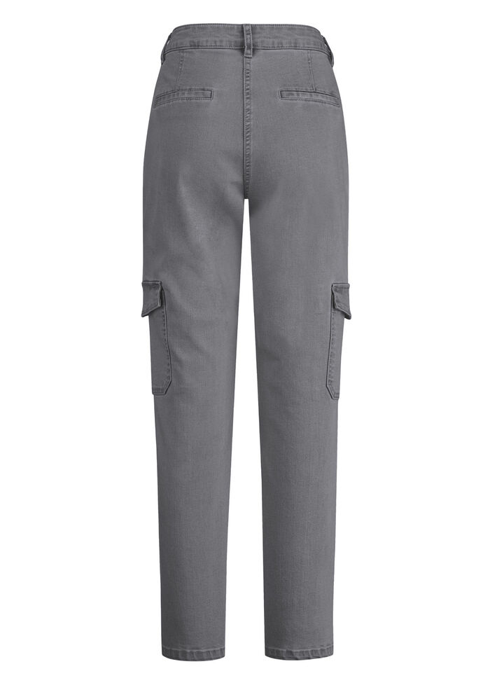 Knöchellange Cargojeans GRAU