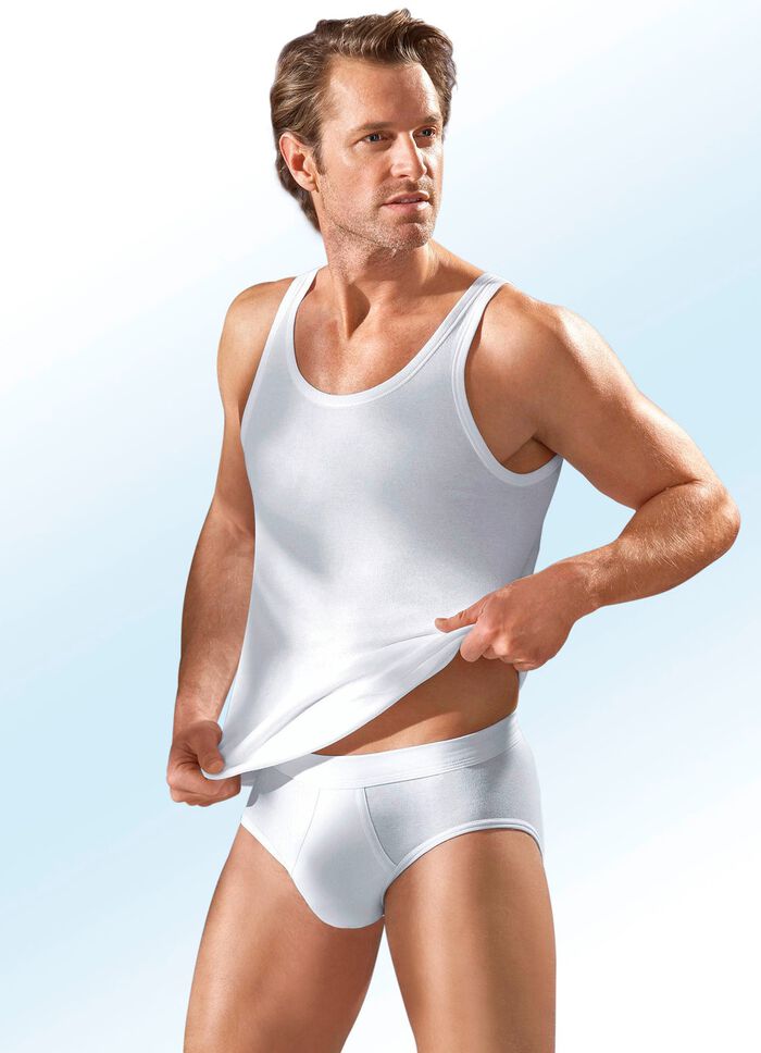 Schiesser Dreierpack Slips aus Feinripp mit Eingriff, weiss 