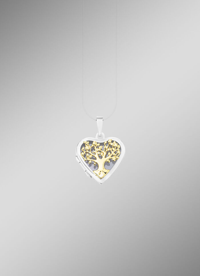 Herz-Medaillon in Bicolor zum &Ouml;ffnen 