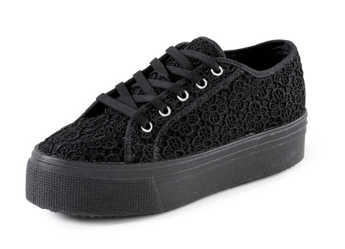 Elegante Damen-Schnürschuhe, mit herausnehmbarem Fussbett SCHWARZ