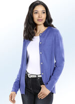 Strickjacke mit Schurwolle JEANSBLAU