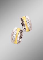 Klappcreolen in Bicolor mit synth. Zirkonia 