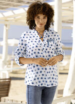 Bluse mit kurzer Knopfleiste 