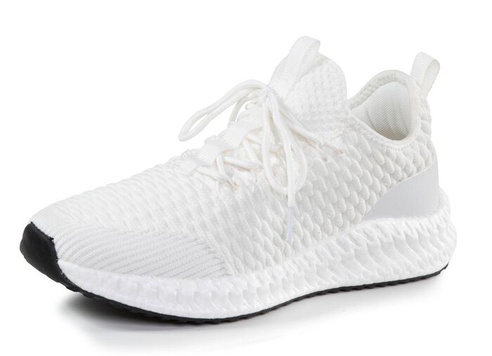 Schn&uuml;r-Sneaker aus strukturiertem Textilmaterial 