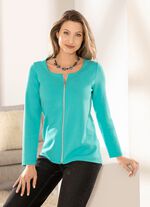 Shirtjacke mit durchgehendem Reissverschluss 