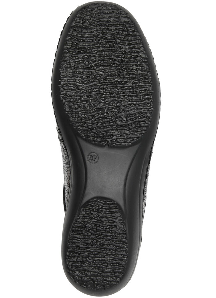 ELENA EDEN, bequeme Damen-Slipper, Weite H, mit herausnehmbarem Fussbett SCHWARZ