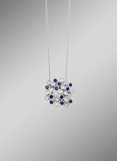 Hochwertiger Anh&auml;nger mit Safir und Brillanten 