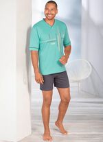 Shorty mit platziertem Druck und V-Ausschnitt 