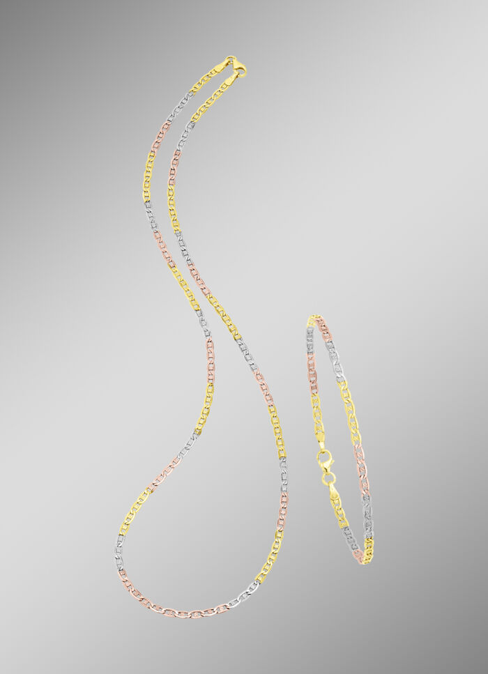 Elegante Garnitur in Tricolor, mit Karabiner