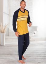 Pyjama mit V-Ausschnitt und platziertem Druckdessin 