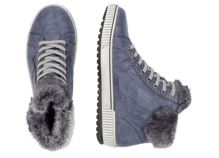 Remonte, gefütterte Damen-Boots, Winterschuhe, Weite G, mit herausnehmbarem Fussbett JEANS