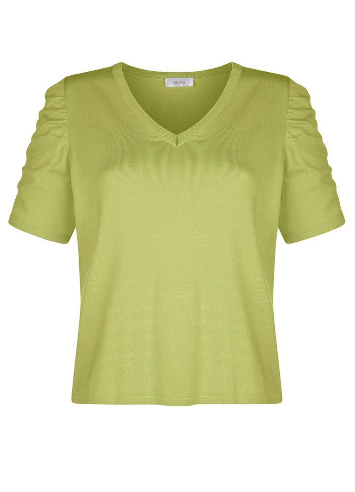 Pullover mit Raffung an den &Auml;rmeln 