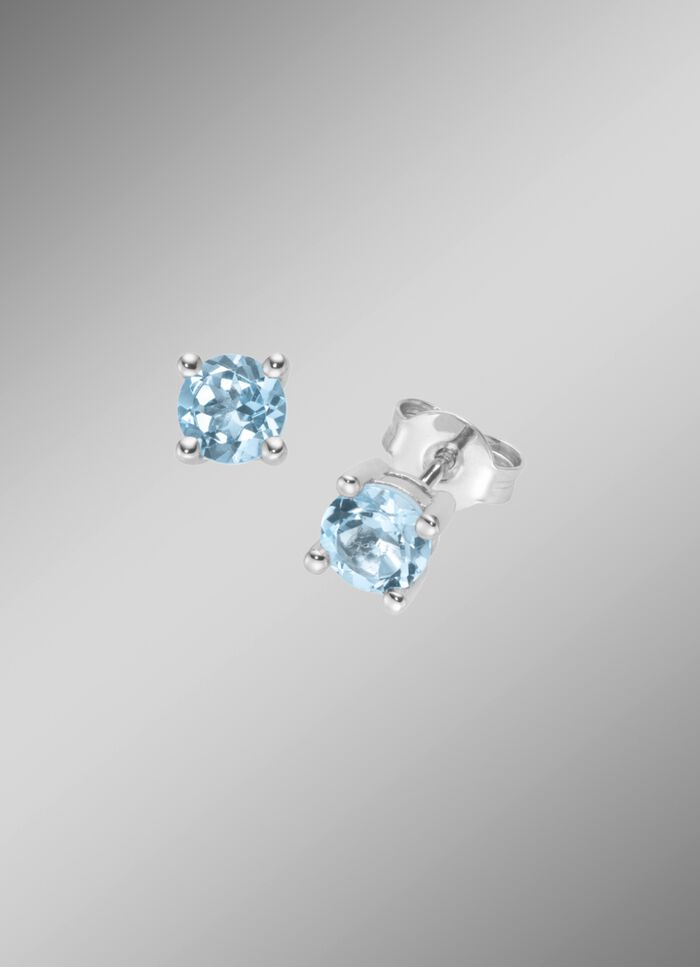 Zeitlose Eleganz: Ohrstecker mit beh. Blautopas 