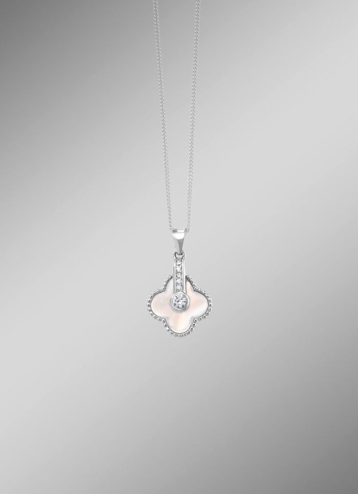 Schimmernder Muschel-Anh&auml;nger mit Zirkonia- 
