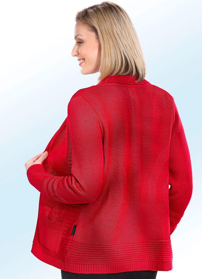 Strickjacke mit Strukturen ROT