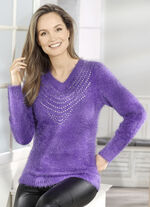 Pullover aus superweichem Effektgarn VIOLETT