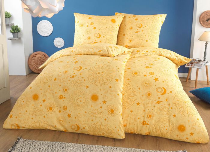 Beidseitig bedruckte Bettw&auml;sche-Garnitur GOLD