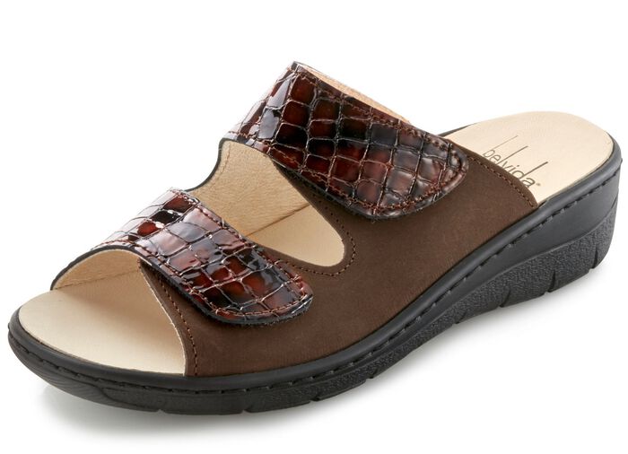 ELENA EDEN, bequeme Damen-Pantoletten, Weite H, mit herausnehmbarem Fussbett 