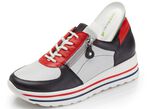 Waldl&auml;ufer, bequeme Damen-Sneaker, Weite H, mit herausnehmbarem Fussbett BLAU-WEISS-ROT