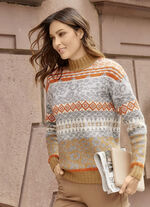 Pullover in aufwendigem Mustermix 