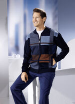 Jacke mit durchgehendem Reissverschluss in 2 Farben MARINE-BLEU-COGNAC