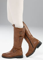 Remonte, gefütterte Damen-Stiefel, Winterschuhe, Weite G, mit Lammfell COGNAC