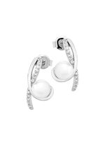 Ohrstecker mit Süsswasser-Zuchtperlen und synth. Zirkonia 