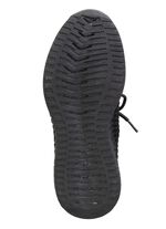 Schn&uuml;r-Sneaker aus strukturiertem Textilmaterial SCHWARZ