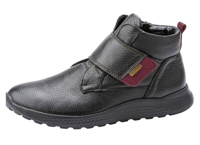 Waldläufer, bequeme Damen-Stiefeletten, Weite H, mit herausnehmbarem Fussbett SCHWARZ-ROT