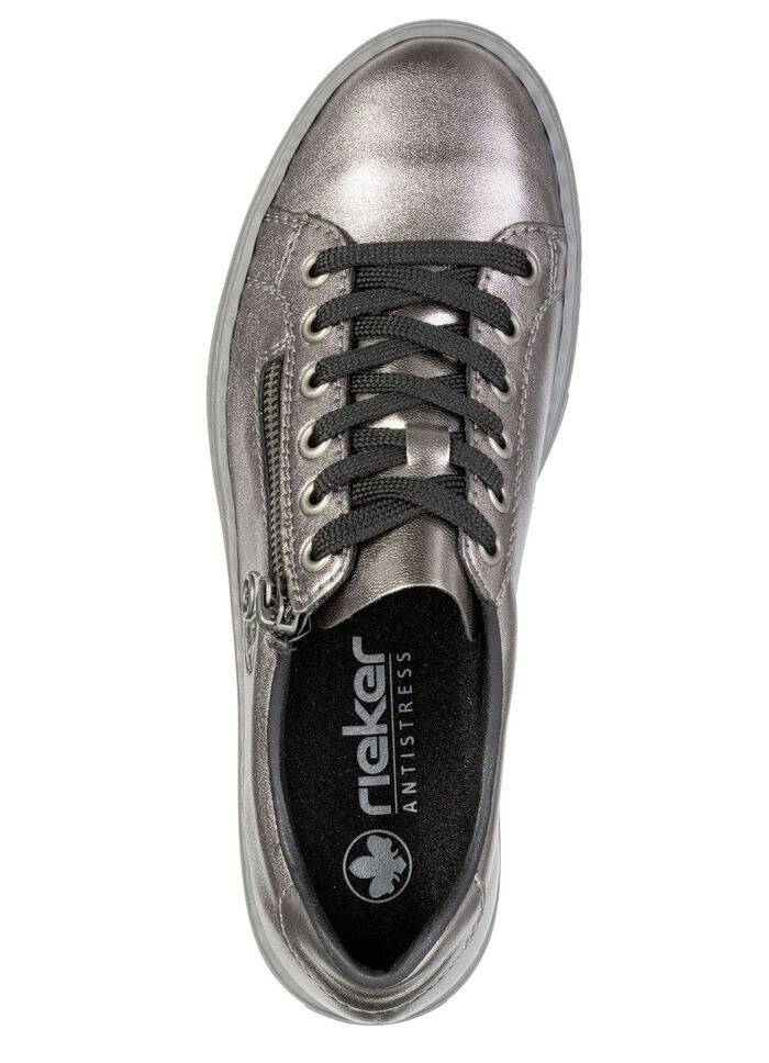 Rieker, modische Damen-Sneaker, mit Reissverschluss ALTSILBER