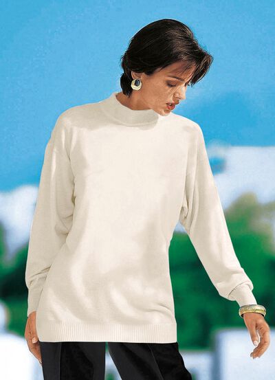 Pullover in Feinstrick mit Schurwolle 