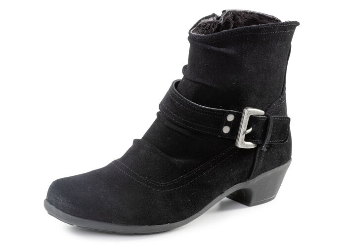 ELENA EDEN Stiefelette mit flotter Raffung und Zier-Schliesse SCHWARZ