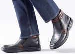 GINO GALANTE, gefütterte Herren-Boots, Winterschuhe, mit herausnehmbarem Fussbett SCHWARZ-BURGUND