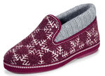 Laurina Hausschuh mit gepolstertem Strickkragen BORDEAUX-GRAU