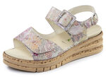 Waldläufer, bequeme Damen-Sandaletten, Weite K, mit herausnehmbarem Fussbett ROSÉ-BUNT